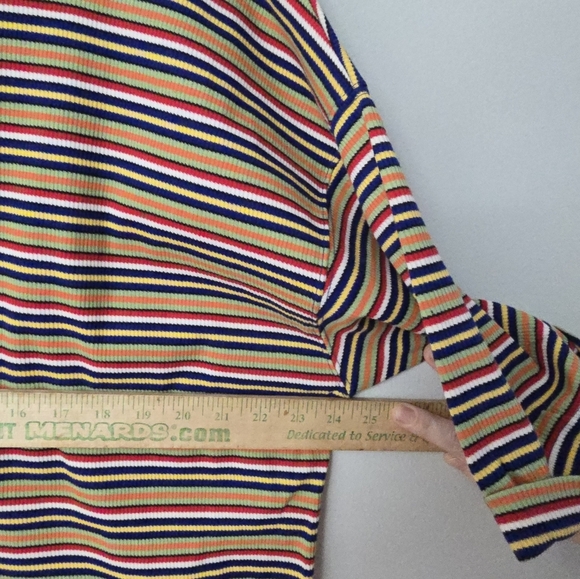 The Limited NWT Striped Rainbow Shirt Y2K Womens L S/S Oversized Kidcore - Picture 8 of 10